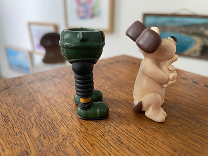 Wallace & Gromit Figure Lot – Gromit Mini & The Wrong Trousers – Aardman Licensed (c.1989)