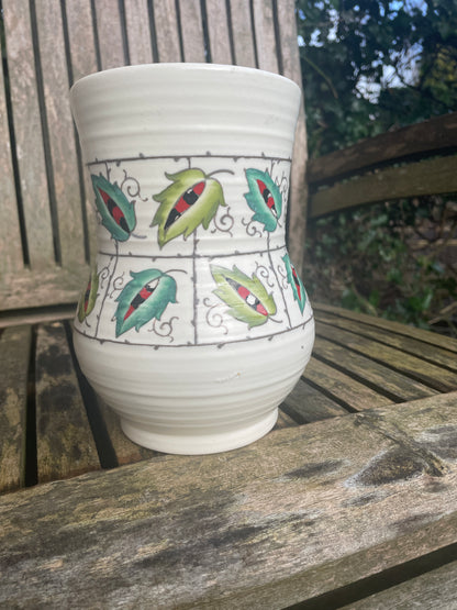 Art Deco Charlotte Rhead for Crown Ducal vase - Leaf and Trellis pattern