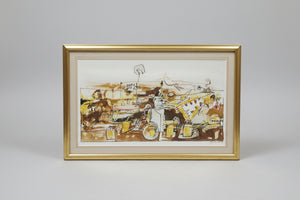 Original Russell J Frampton mixed media (B.1961) Titled 'Man at Crossroads' - 1988