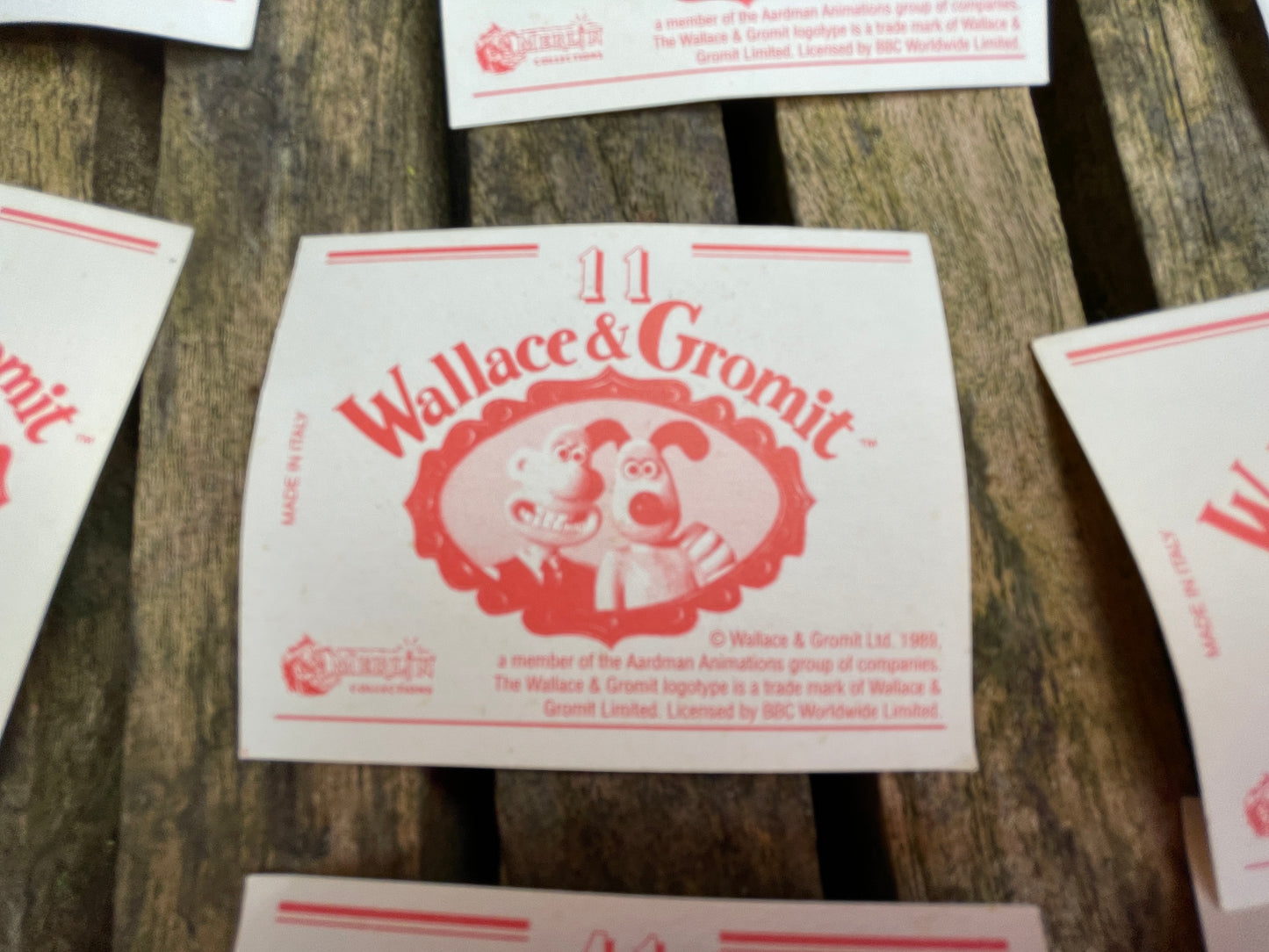 Collection of Wallace and Gromit Merlin collection card/stickers from 1990's