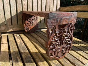 Ornate hand carved book slide shelf 33.5cm long