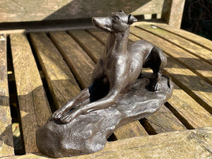 Bronzed Greyhound figure - Heredities casting signed J Spouse 17.5cm long