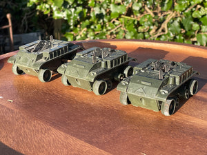 Clockwork plastic toy tanks made in Hong Kong 1970's