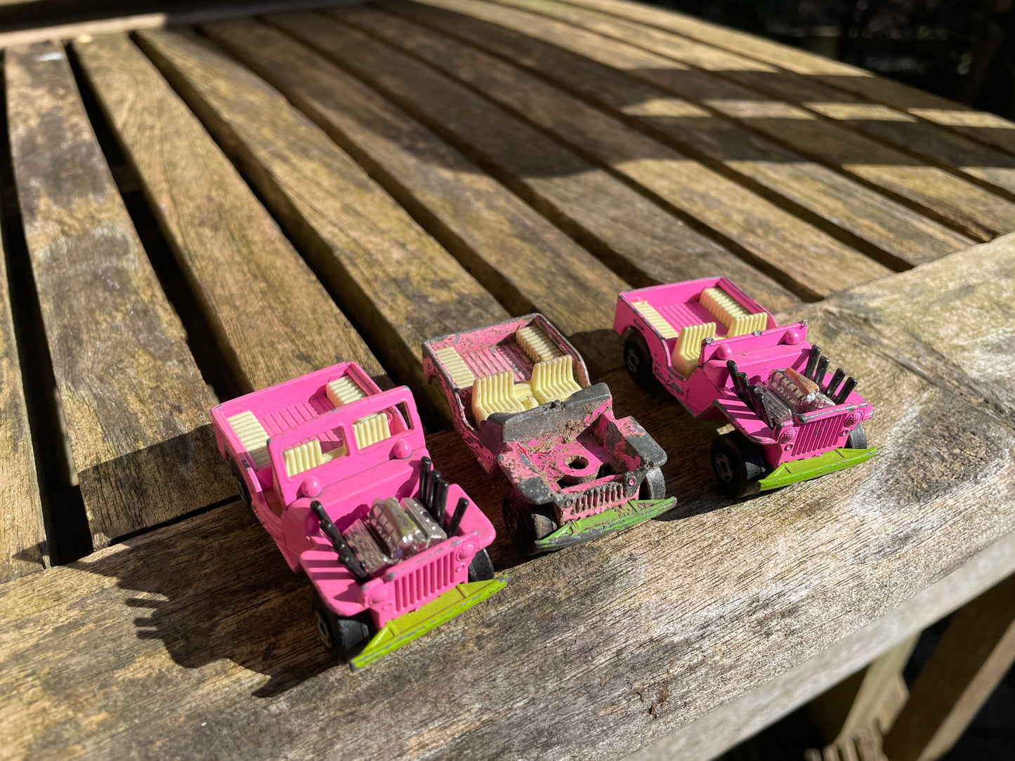 Three Matchbox Superfast No 2 Jeep Hot Rod by Lesney England 1971