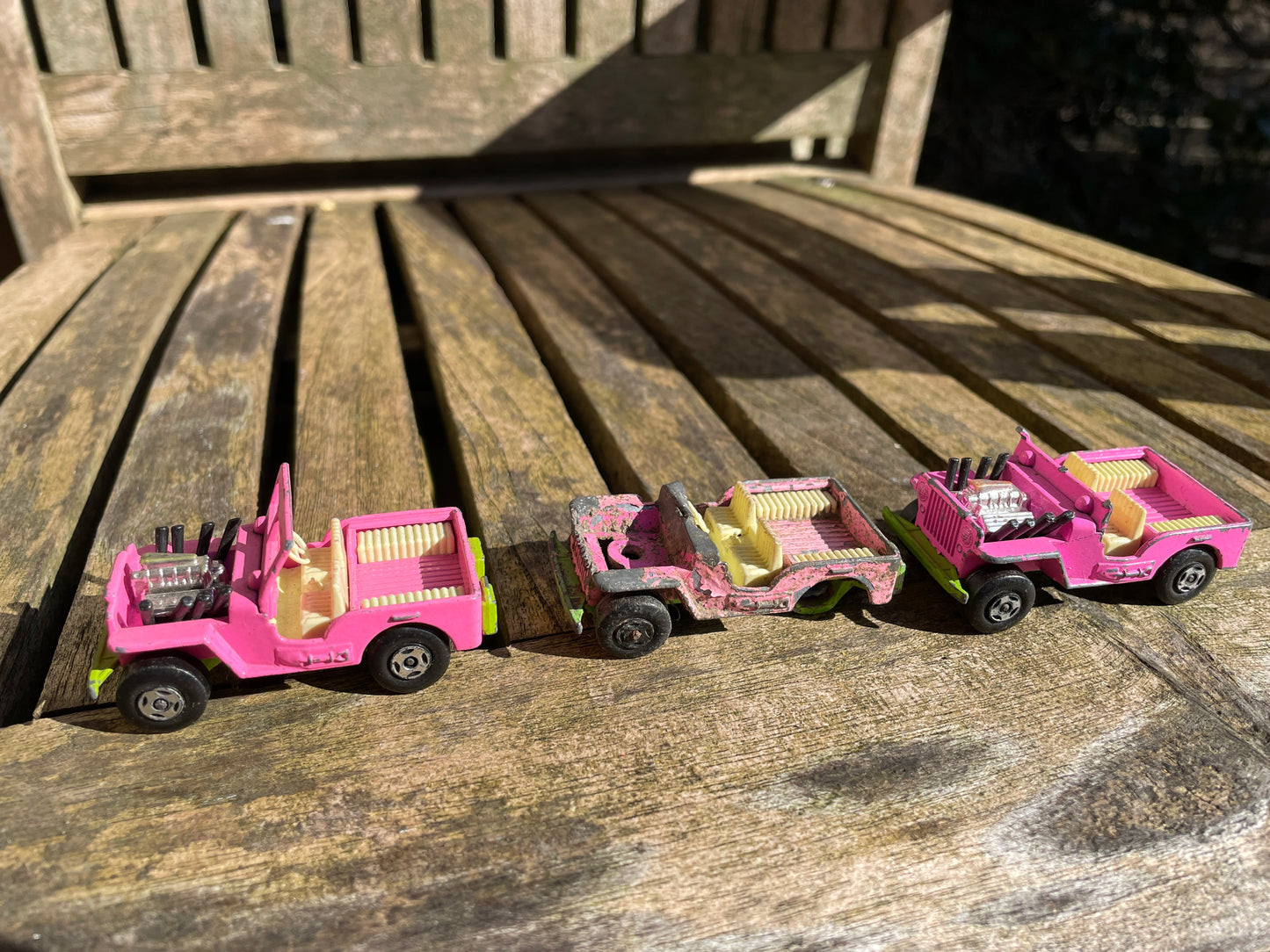 Three Matchbox Superfast No 2 Jeep Hot Rod by Lesney England 1971