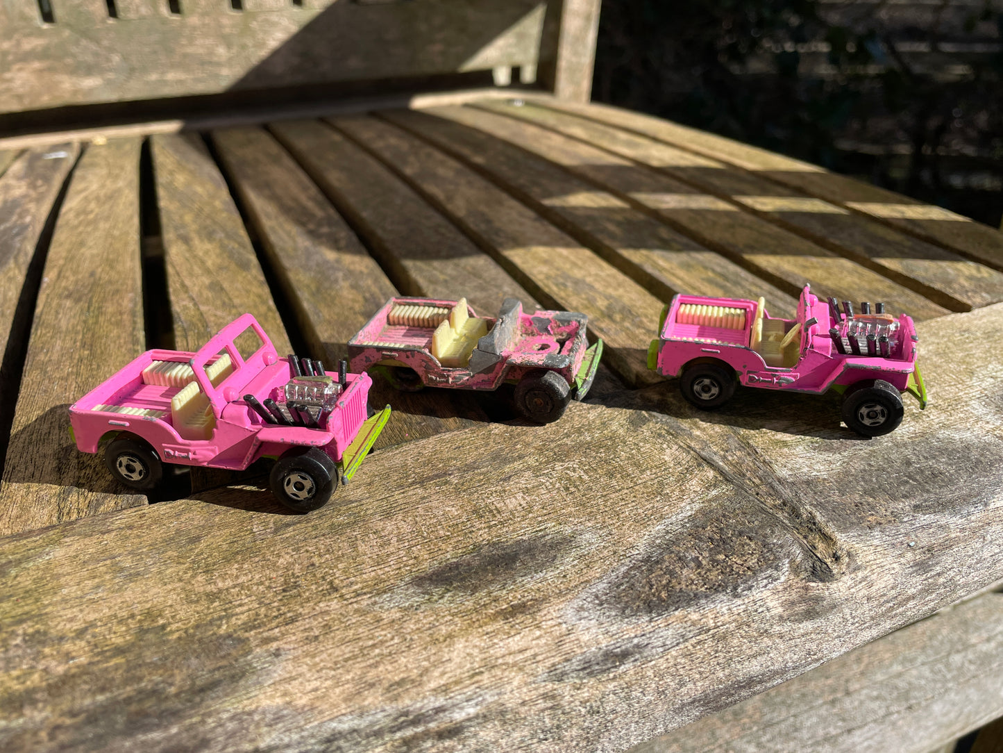 Three Matchbox Superfast No 2 Jeep Hot Rod by Lesney England 1971