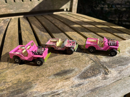 Three Matchbox Superfast No 2 Jeep Hot Rod by Lesney England 1971