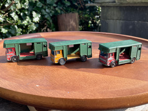 Three Matchbox Series Horse boxes No.17 1969 plus a Superfast one