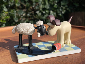 Hand painted Gromit and Shaun the sheep in treacle figure set from A Close Shave