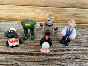 Feathers McGraw, Wallace, Wrong trousers, Shaun the sheep and Spencer