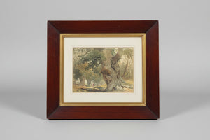 Original signed and framed Watercolour of Sherwood Forest  by Joseph Needham 1880 32x28cm frame