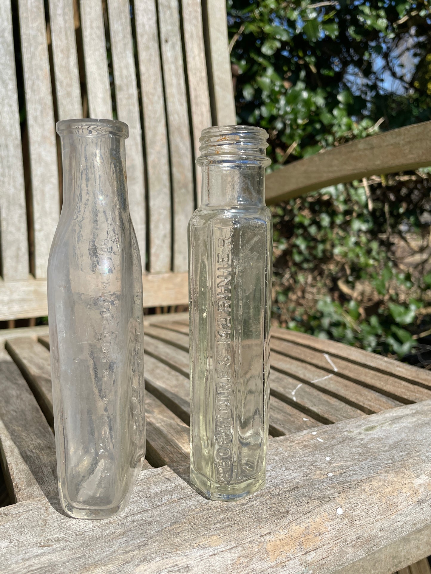 Laboratoires Marinier and One Space For A Glass old bottles