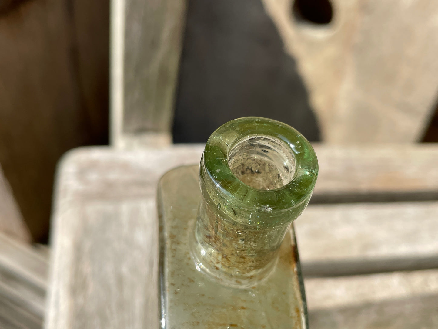 Three lovely antique and vintage glass jars and bottles tallest 15cm