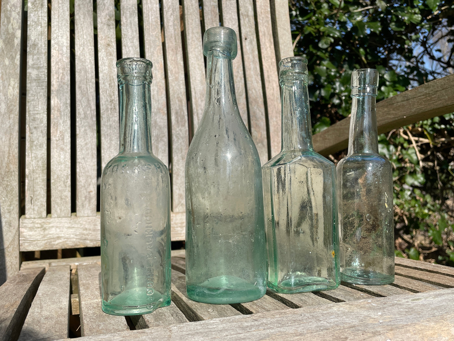 Victorian glass bottles including Yorkshire Relish Goodall Backhouse, American, JR & S examples