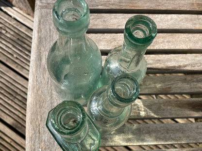 Victorian glass bottles including Yorkshire Relish Goodall Backhouse, American, JR & S examples