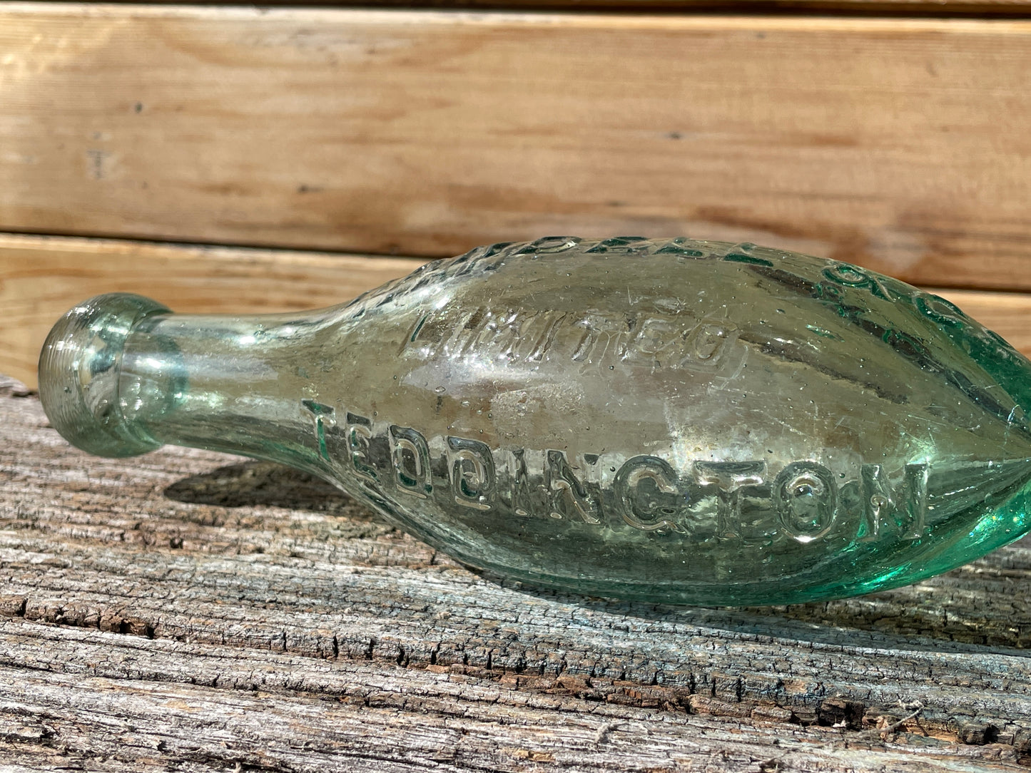 Victorian Torpedo Handell and Co. Limited Teddington glass bottle c1880