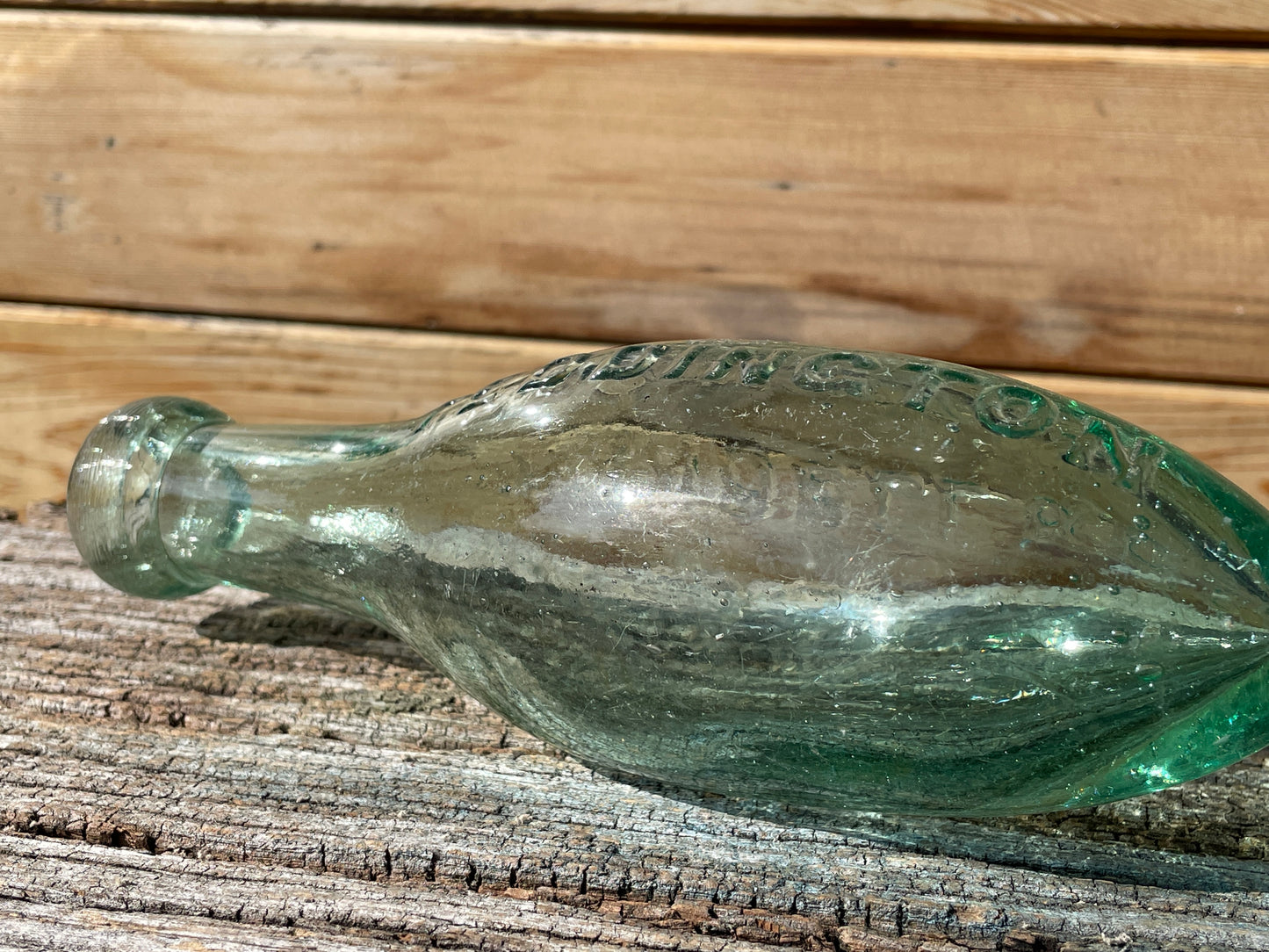 Victorian Torpedo Handell and Co. Limited Teddington glass bottle c1880