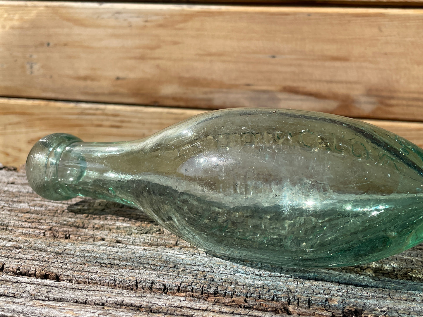 Victorian Torpedo Handell and Co. Limited Teddington glass bottle c1880