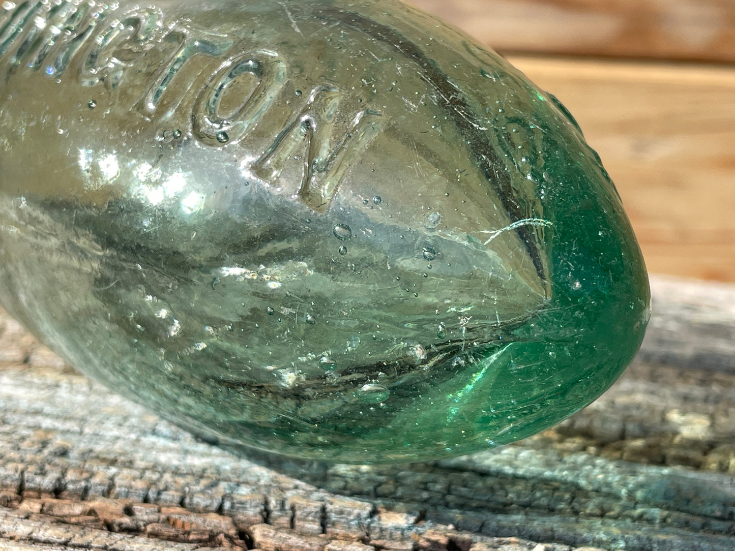 Victorian Torpedo Handell and Co. Limited Teddington glass bottle c1880