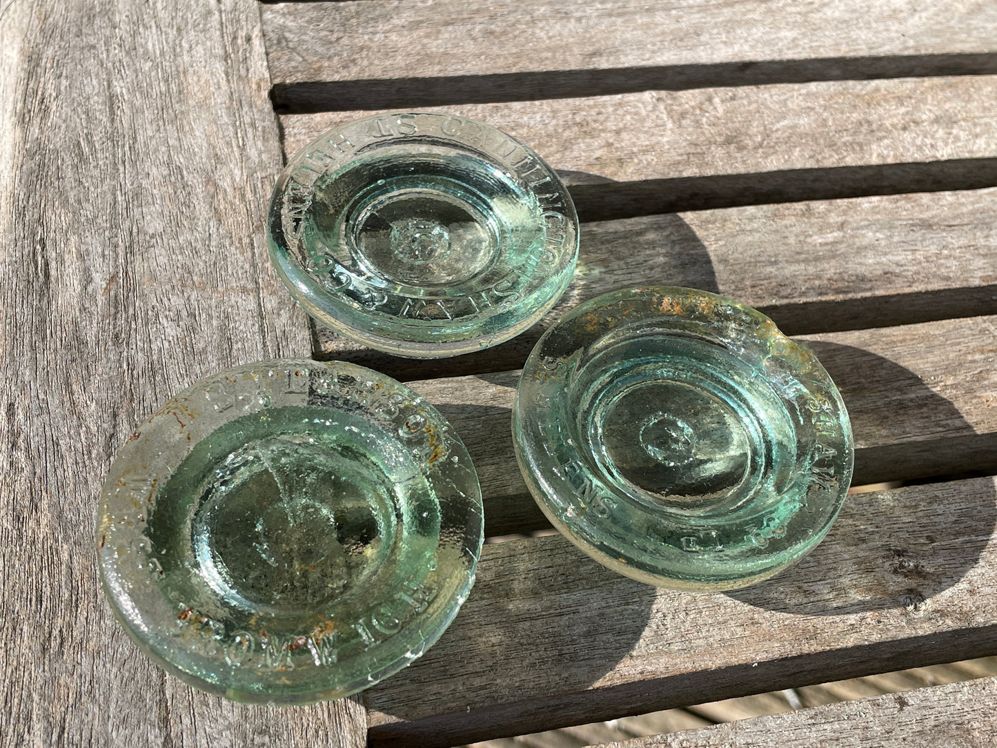 Two Cannington Shaw and Co. Ld St Helens and one S. Pearson West Bromwich glass jar lid