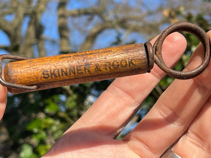 American Antique cork screw -Skinner and Rook wine merchants Nottingham, bottlers Bass and Guinness c1900
