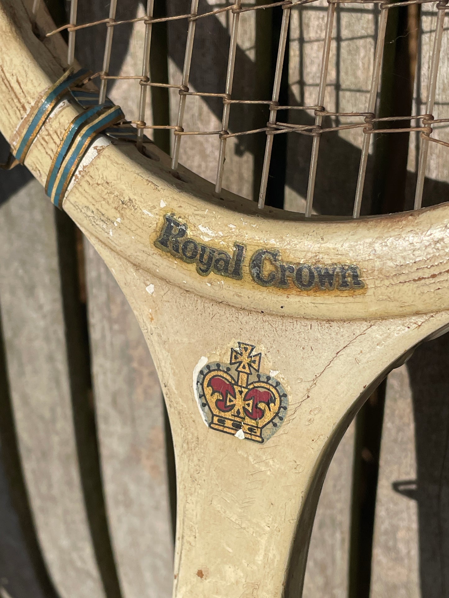 Three vintage wooden tennis rackets Slazenger Royal Crown, Dunlop Blue Flash and an international British one