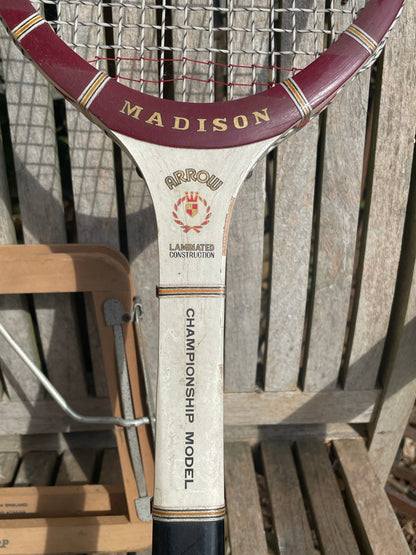 Vintage tennis racket -Madison Arrow Championship model made by Taiwan Strong of Japan
