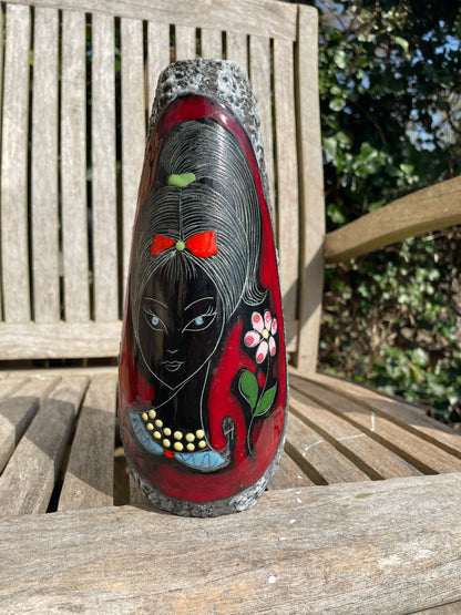 1960's Italian Melior Lava style vase 22cm tall