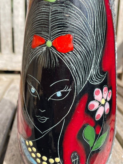 1960's Italian Melior Lava style vase 22cm tall