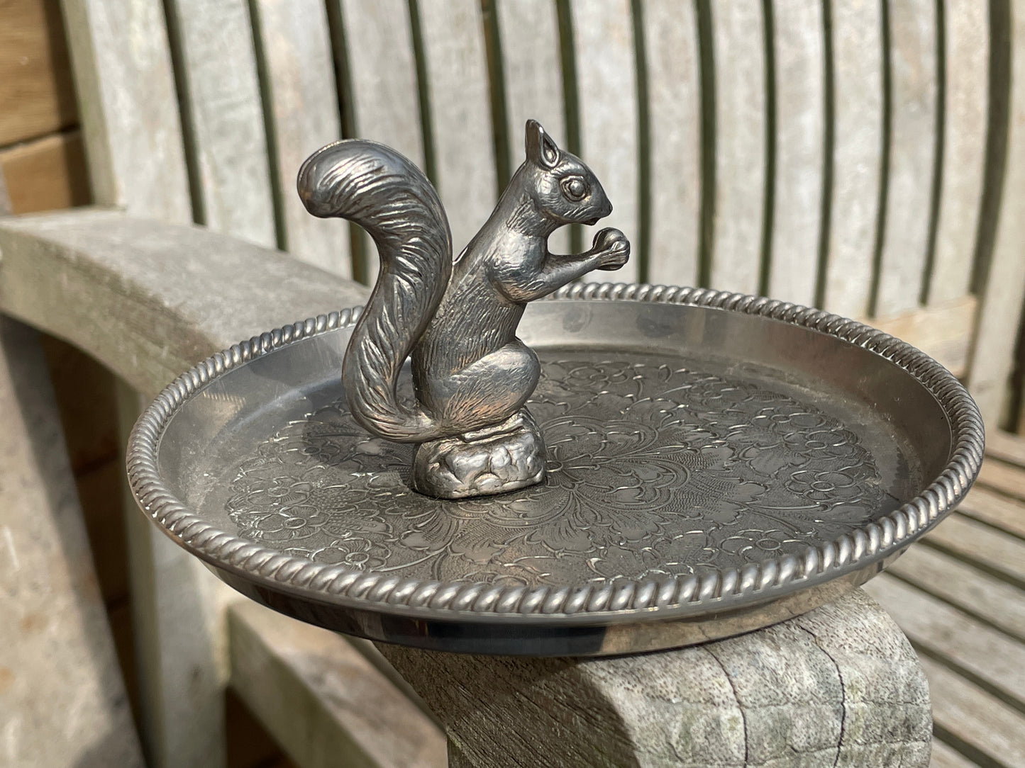 Seba Silver plated ZBA squirrel trinket, ring, ear ring, jewellery tray