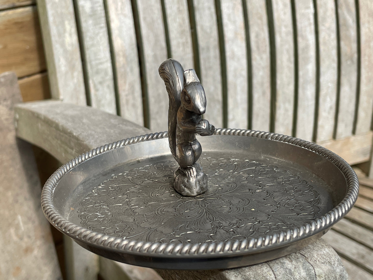 Seba Silver plated ZBA squirrel trinket, ring, ear ring, jewellery tray