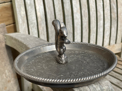 Seba Silver plated ZBA squirrel trinket, ring, ear ring, jewellery tray