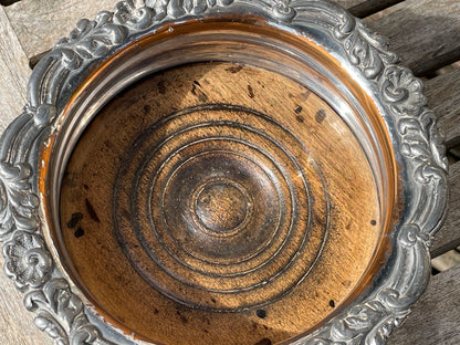 Antique Georgian Sheffield silver Plate Decanter wine bottle Coaster c.1860