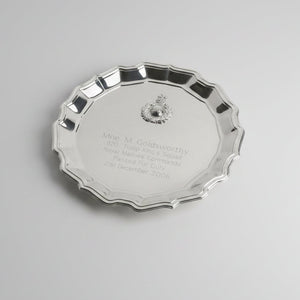 Royal Marine Commando passing out commemorative silver salvo 21cm diameter militaria