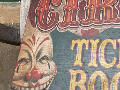 Vintage Circus ticket booth wooden sign 42x29cm