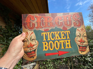 Vintage Circus ticket booth wooden sign 42x29cm