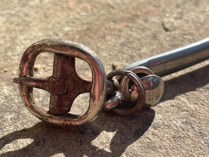 Antique British Royal Artillery Lieutenant Colonel’s Riding Spurs – Nickel-Plated, Marked “G.S.H.