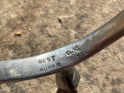 Antique British Royal Artillery Lieutenant Colonel’s Riding Spurs – Nickel-Plated, Marked “G.S.H.