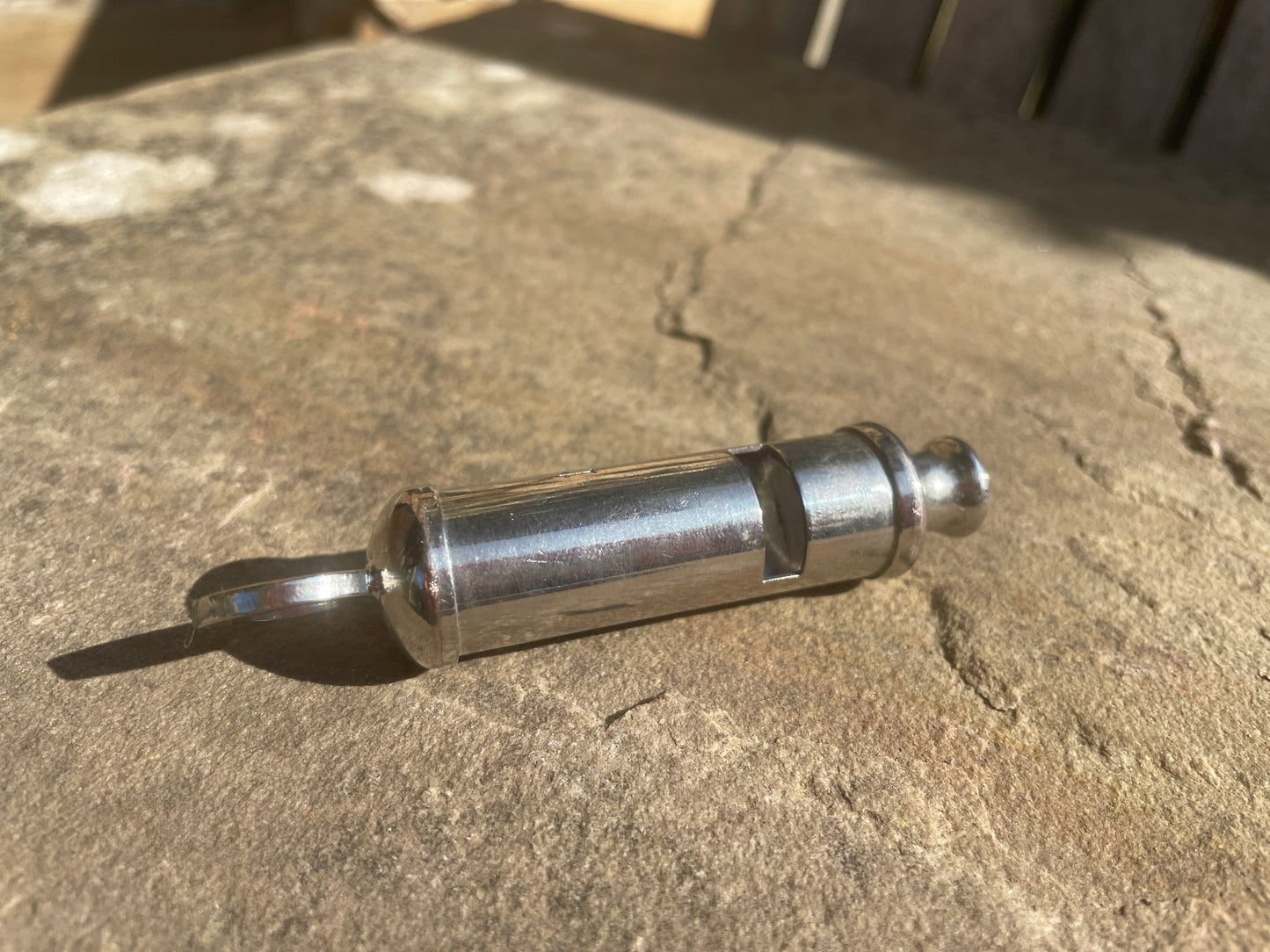 WW1 1916 antique trench whistle dated and marked with the army broad arrow mark
