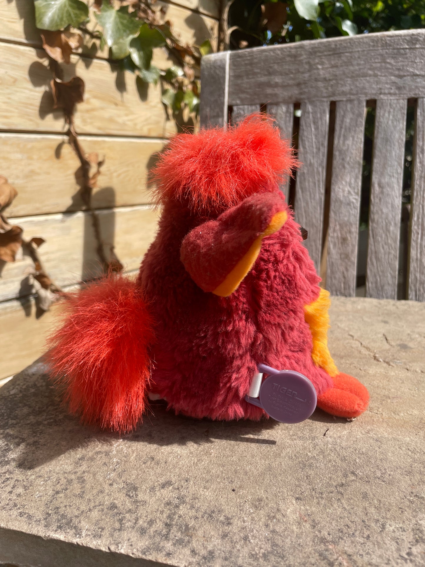 Vintage 1998 Furby – Rooster Model with Green Eyes – Red & Orange Fur – Original Tags – Tiger Electronics
