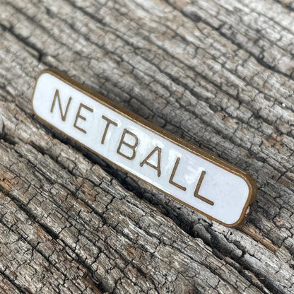 A Vintage NETBALL Enamel and Brass Pin Badge  44mm Wide