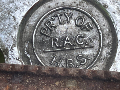 Vintage RAC Enamel Car Badge – Chrome Brass Emblem (1960–73) – PR'TY OF RAC H.B.S – Classic Grille Badge