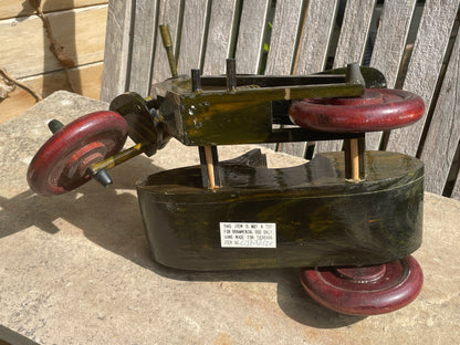 Handmade Wooden Motorbike with Sidecar – Tienshan CJM2120  - 31cm long