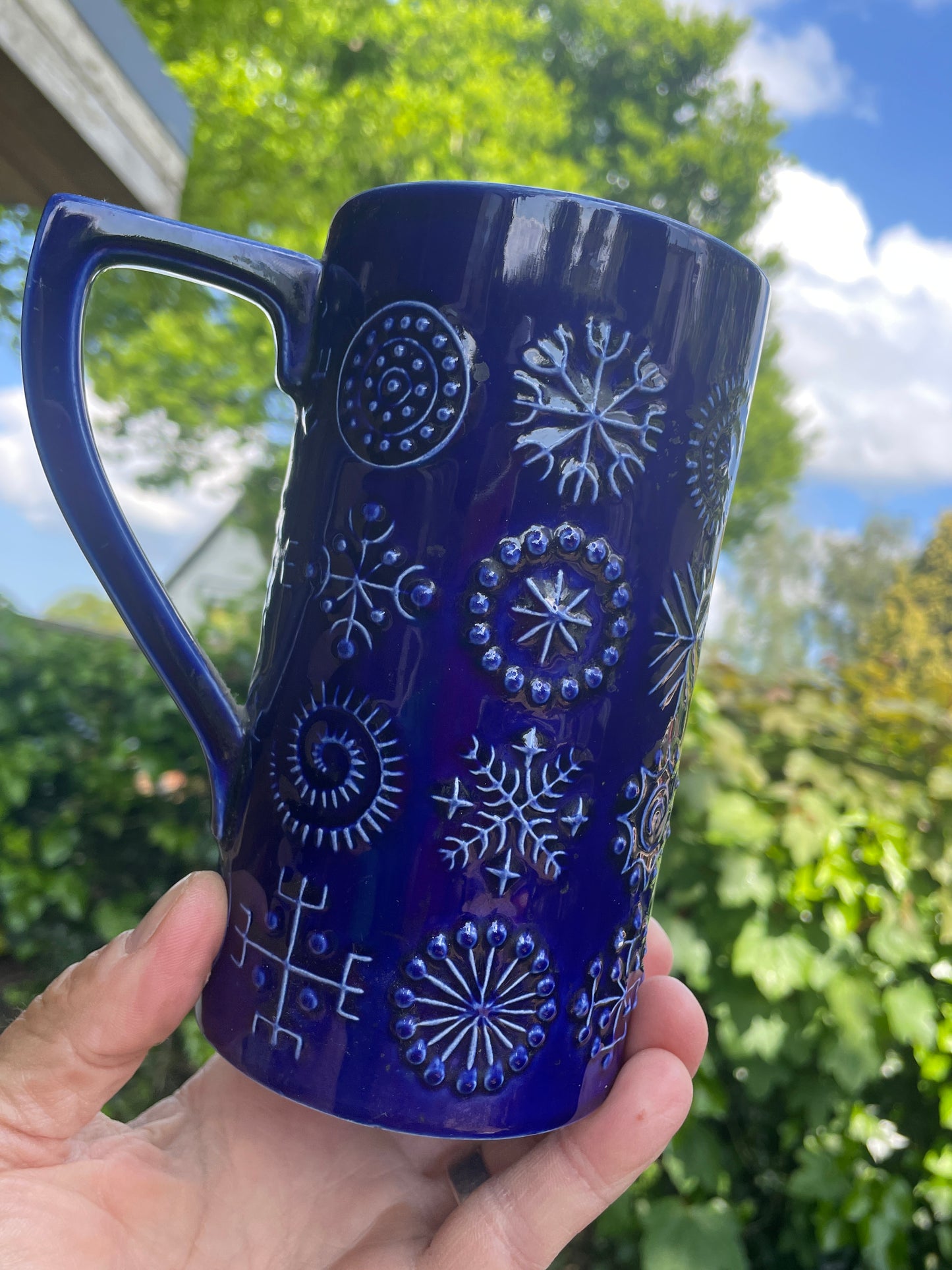 Portmeirion Totem Susan Williams-Ellis Tall Blue Beaker – Iconic 1960s British Pottery – Vintage Collectible