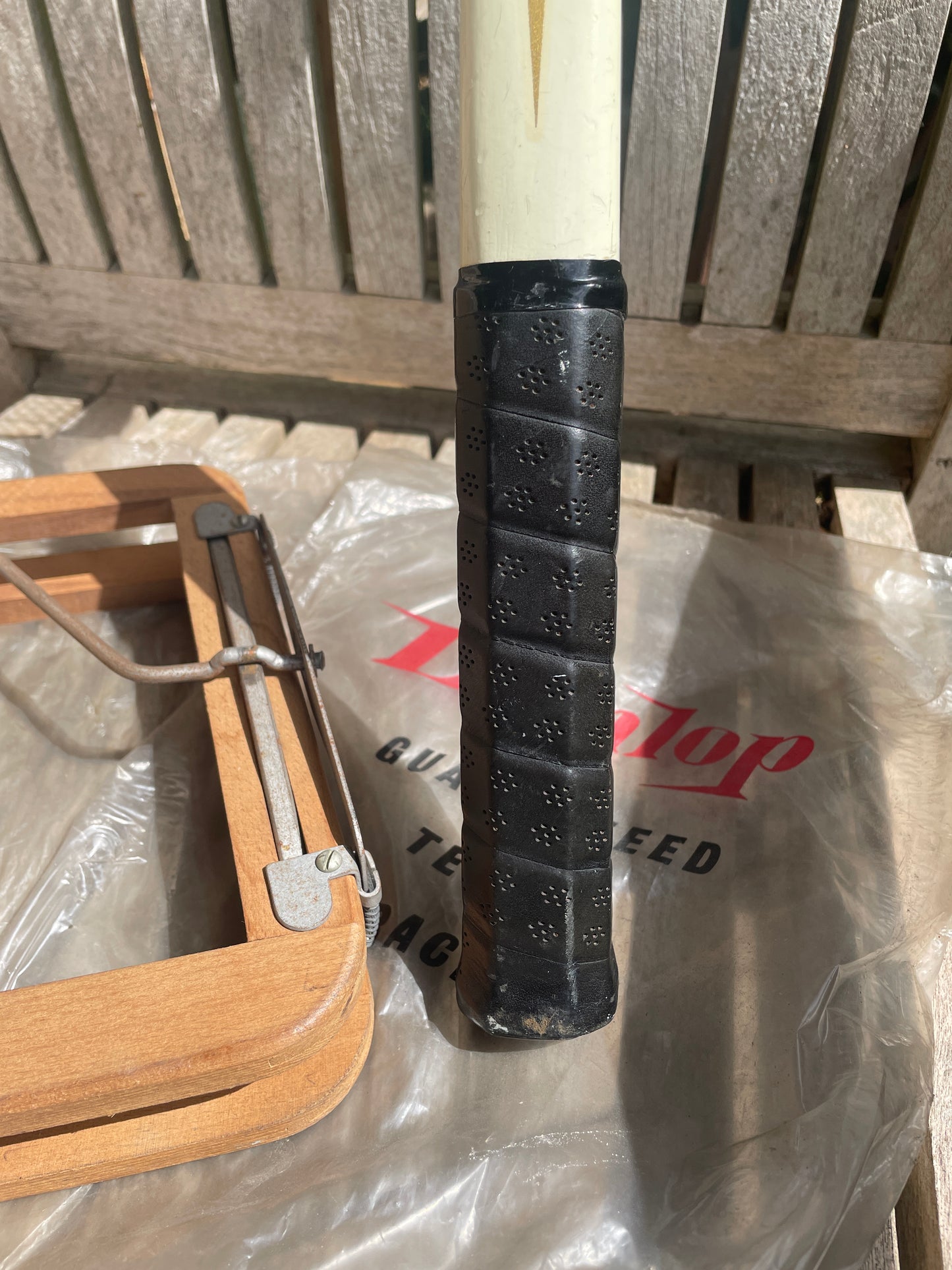 Vintage Dunlop White Flash Tennis Racket – Light/Medium – Original Grip, Strings, clamp and  Bag