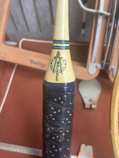 Vintage Dunlop & Slazenger Badminton Rackets with Wood Clamp in Thomlinson’s Greban Case