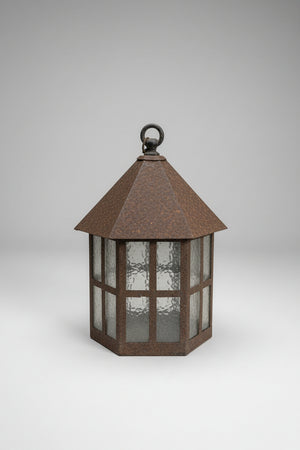 Early 20th Century Metal Lantern – Hexagonal Form with Original Glass Panels (c.1920s)
