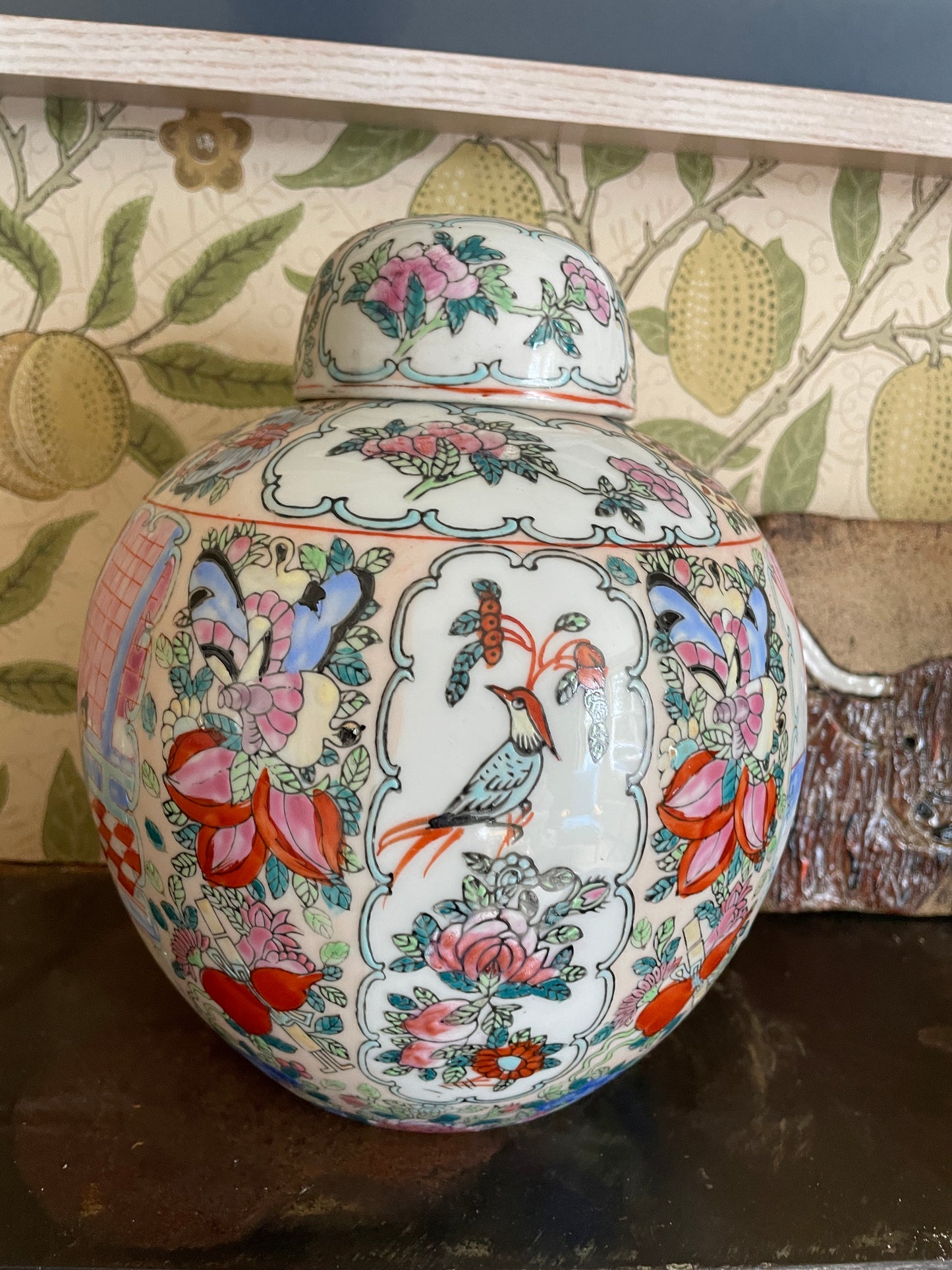 Pair of Chinese Porcelain Ginger Jars – Famille Rose Decoration, Jingdezhen (Mid 20th Century)
