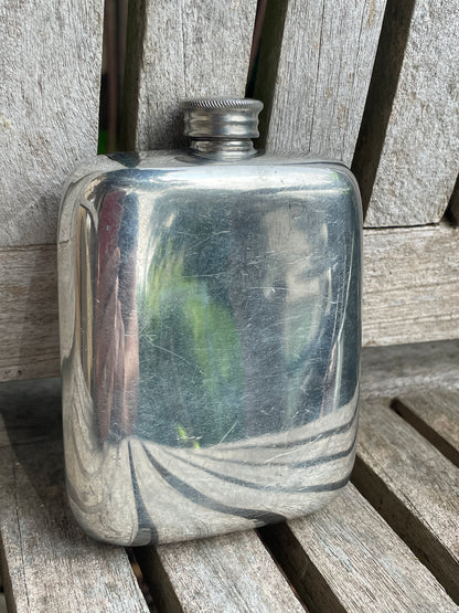 Vintage German 92 Silver Hip Flask – ARW Marked – 11cm Tall – Mid-Century Hanau Style Hallmarks – 92% Silver