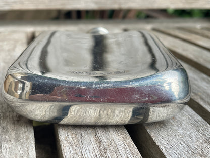 Vintage German 92 Silver Hip Flask – ARW Marked – 11cm Tall – Mid-Century Hanau Style Hallmarks – 92% Silver